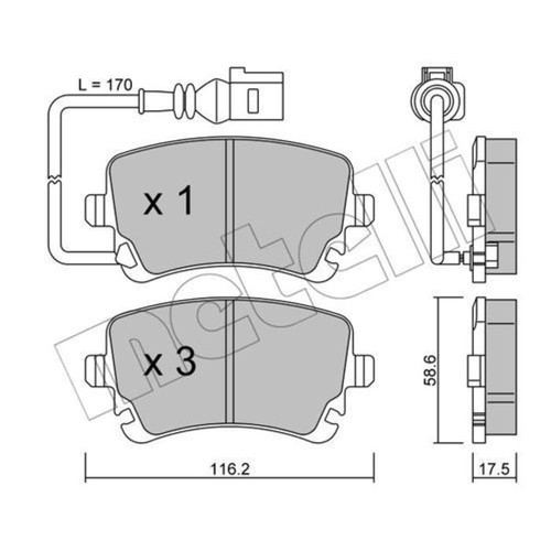 Pastiglie freno metelli set - pastiglie,
