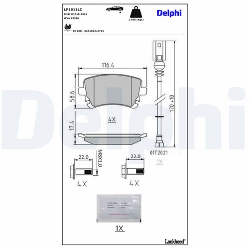 Kit pastiglie freno - , delphi