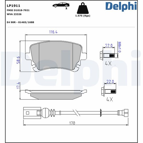 Kit pastiglie freno - , delphi