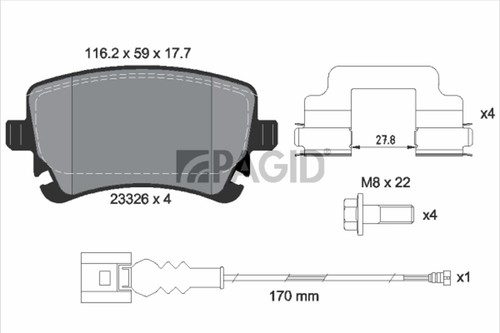 Kit pastiglie freno pagid - kit,